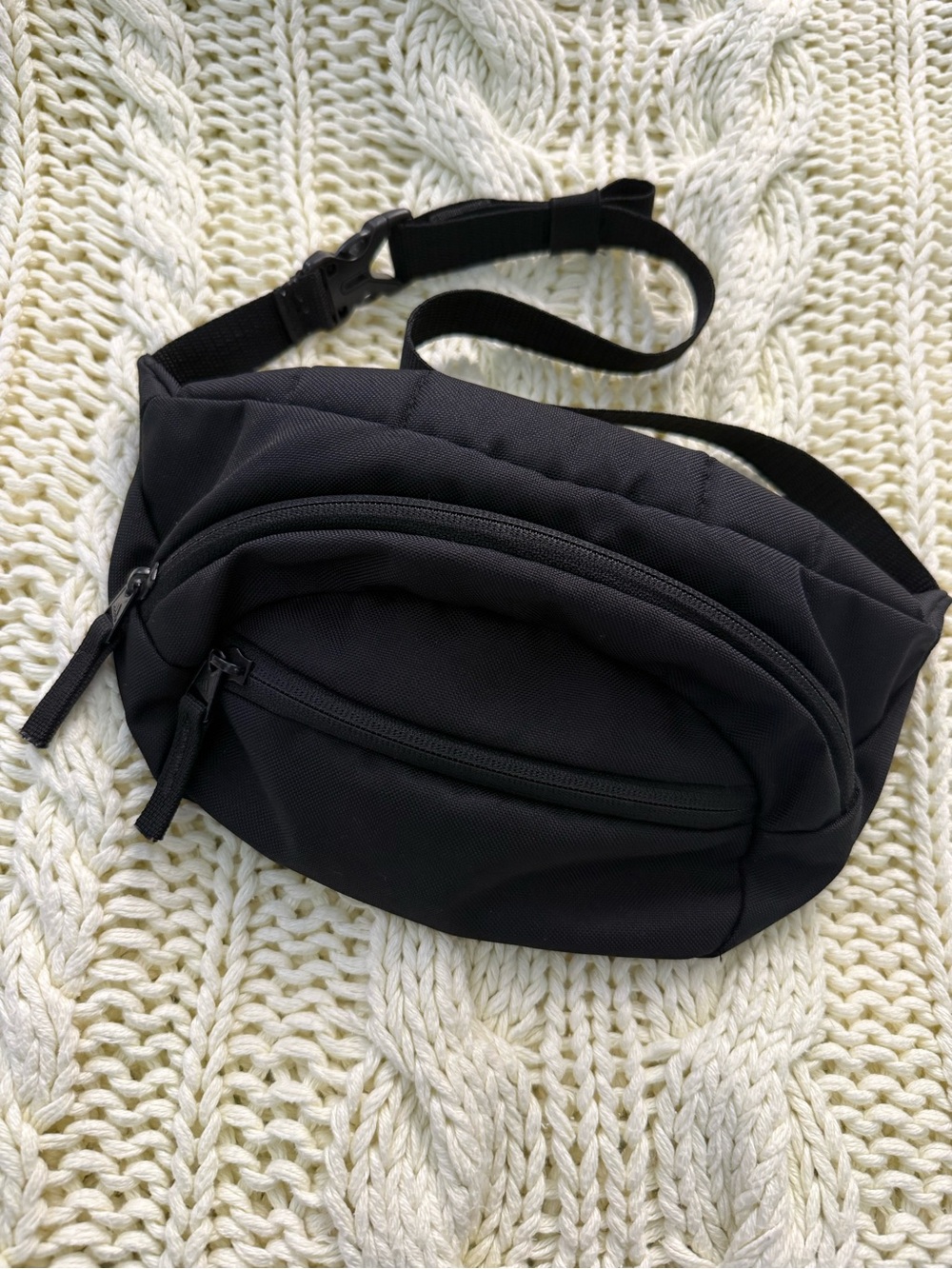 Black Crossbody Waist Bag